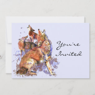 Howling Coyote Animal Nature Birthday Party Invitation