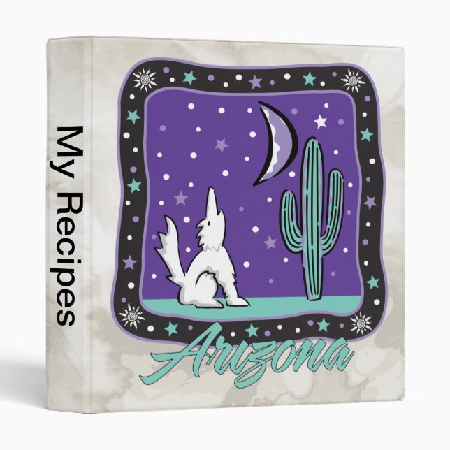 Howling Coyote Arizona 3 Ring Binder (Front/Spine)
