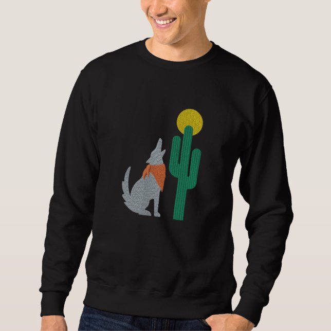 Howling Coyote Embroidered Sweatshirt (Front)