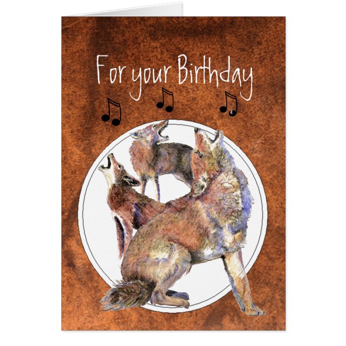 Howling Coyote   Funny Animal  Birthday Card