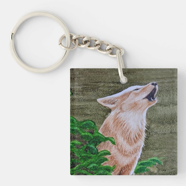 Howling Coyote Keychain (Front)