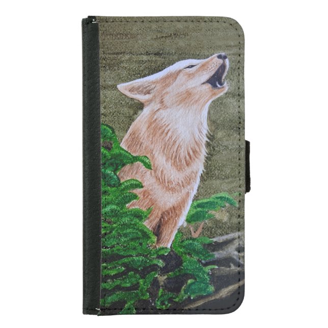 Howling Coyote   Samsung Galaxy Wallet Case (Front)
