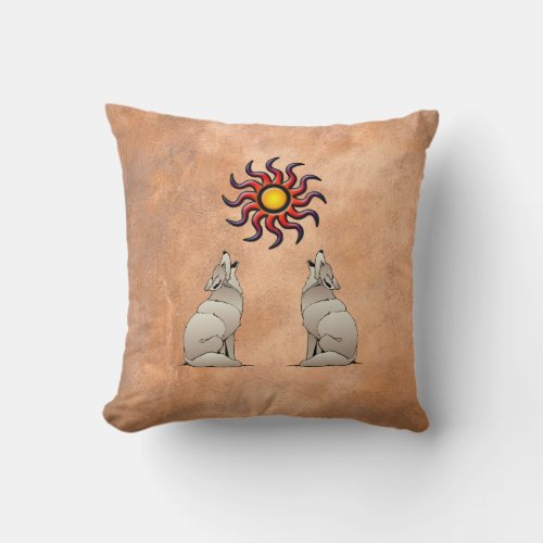 HOWLING COYOTE THROW PILLOW