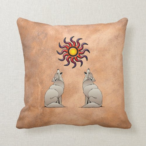 HOWLING COYOTE THROW PILLOW