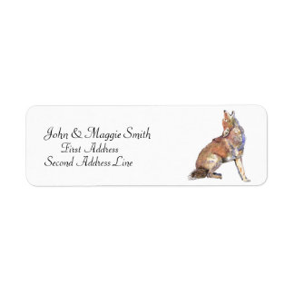 Howling Coyote - watercolor animal Custom Address Label