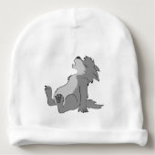 Howling Gray Werewolf Pup Baby Beanie (Front)
