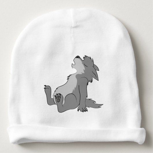 Howling Gray Werewolf Pup Baby Beanie (Front)