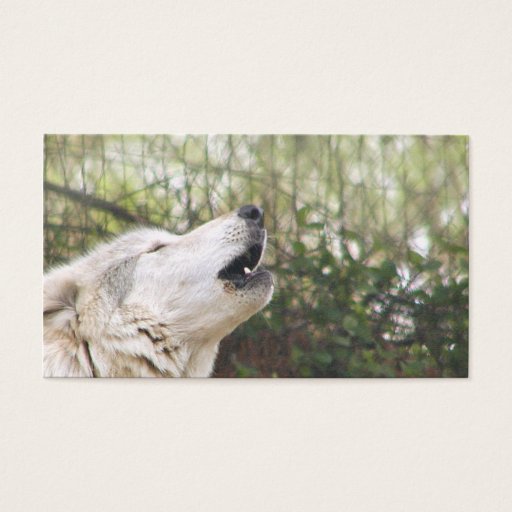 Customizable Howling gray wolf business card