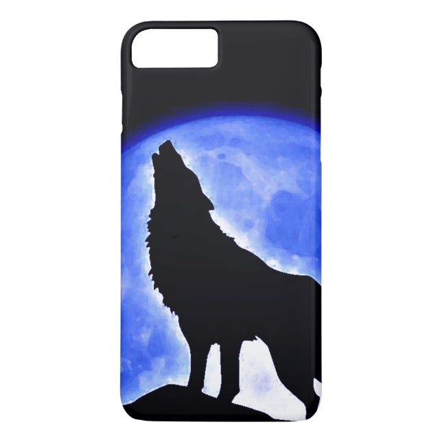 Howling Grey Wolf at Moon Case-Mate iPhone Case (Back)