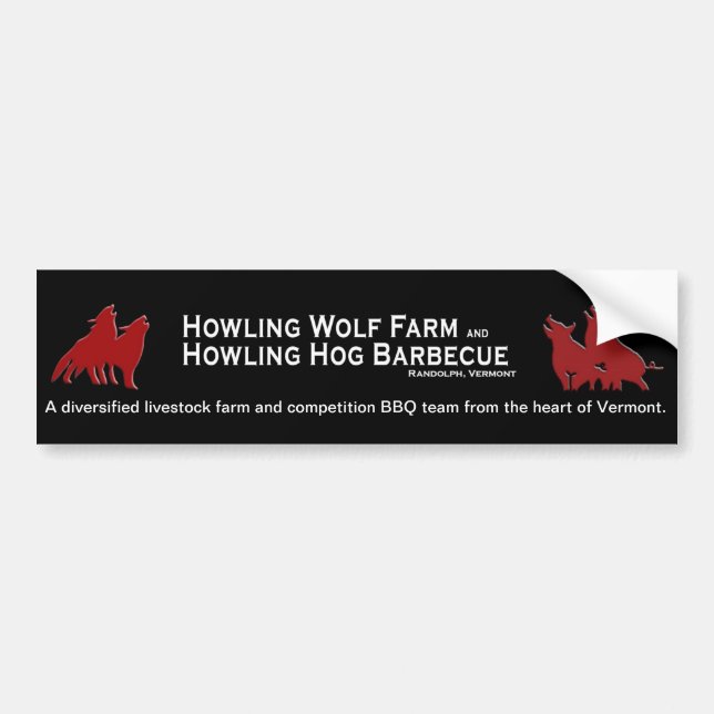 Howling Hog and Wolf Bumper Sticker (Front)