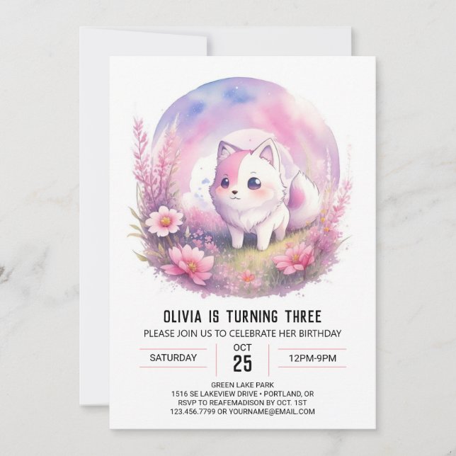 Howling in the Moonlight Birthday Invitation (Front)