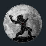 Howling Mad Werewolf Dartboard<br><div class="desc">A savage werewolf howls into the night,  backlit by an epic full moon. Great gift for lycanthrope fanciers,  and fans of horror and the supernatural.</div>