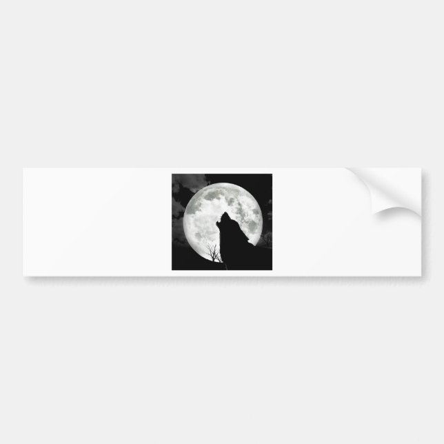 Howling Moon Bumper Sticker (Front)