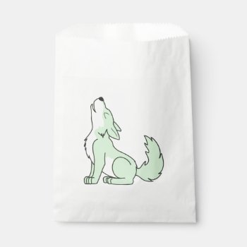 Howling Pastel Green Wolf Favor Bag by wild_child_baby at Zazzle