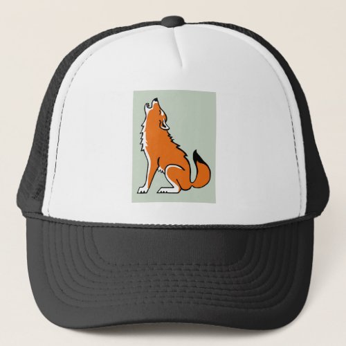 Howling Red WOLF_ Animal lover _ Wildlife _ Nature Trucker Hat