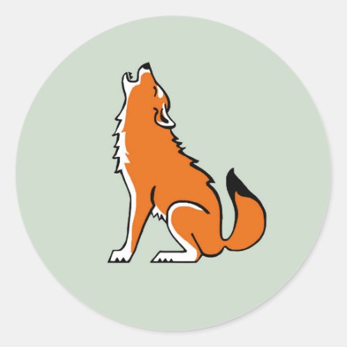 Howling Red WOLF _ Animal lover _Wildlife _ USA _ Classic Round Sticker