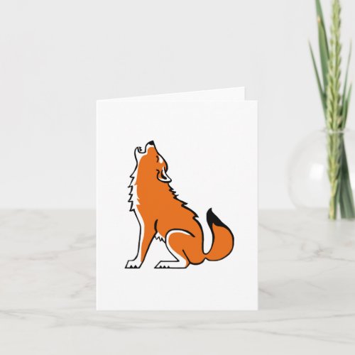  Howling Red WOLF_Endangered animal _ Animal lover Card