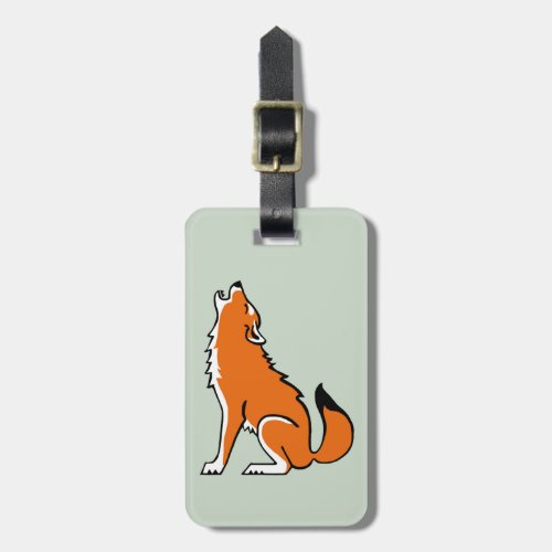 Howling Red WOLF _ Endangered animal _Green Luggage Tag