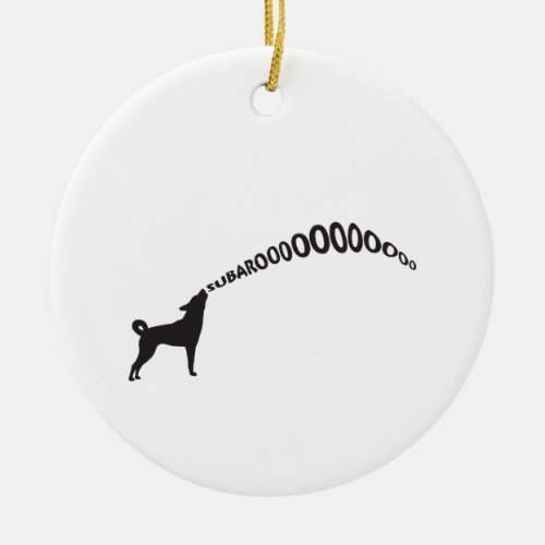 Howling Subaru Dog Ceramic Ornament