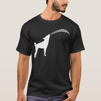 Howling Subaru Dog Dark T-Shirt (white design)