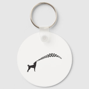 Howling Subaru Dog Keychain