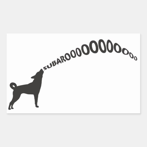 Howling Subaru Dog Rectangular Sticker