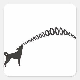 Howling Subaru Dog Square Sticker