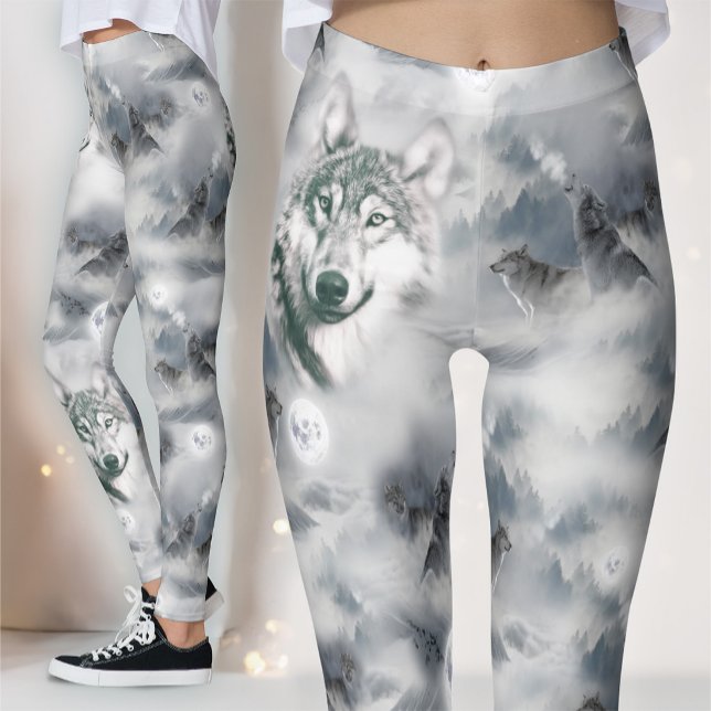 Howling Timber Wolves | Frozen Wilderness Magic Leggings (Creator Uploaded)