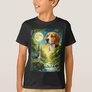 Howling to the moon meme animal dog beagle T-Shirt