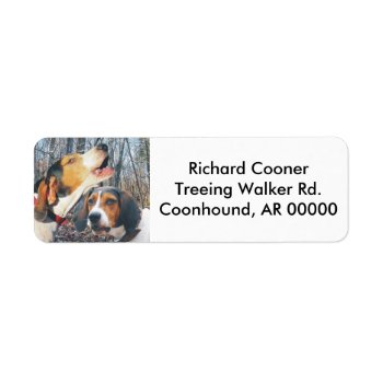 Howling Treeing Walker Coonhound Label by WackemArt at Zazzle
