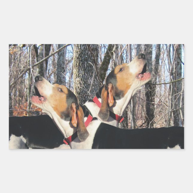 Howling Treeing Walker Coonhound Stickers (Front)