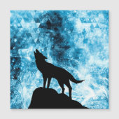 Howling Winter Wolf snowy blue smoke Abstract (Front)