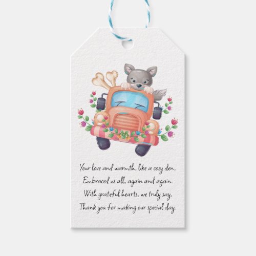 Howling with Joy Cute Gray Wolf  Gift Tags