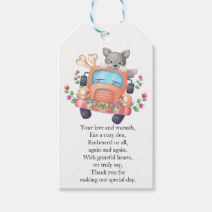Howling with Joy Cute Gray Wolf Gift Tags