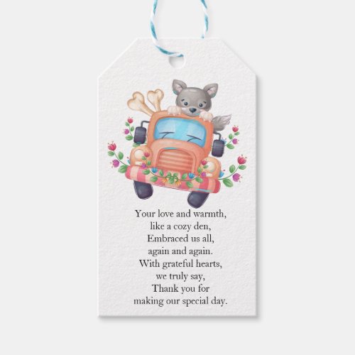 Howling with Joy Cute Gray Wolf  Gift Tags