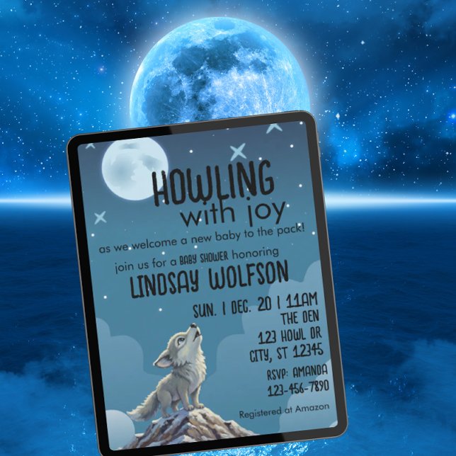 Howling with Joy, Wolf Baby Shower Invitation (Creator Uploaded)