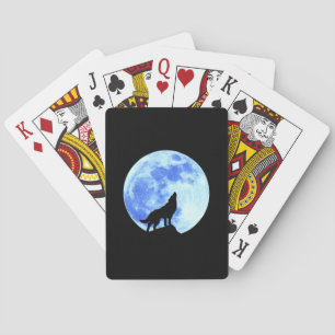 Howling Wolf A Playing Cards, Standard Index faces Poker Cards