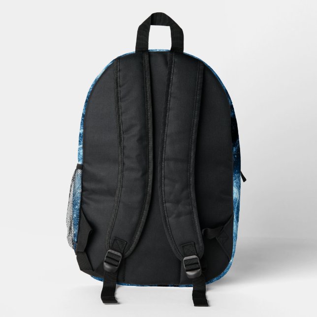Howling Wolf abstract blue black Printed Backpack Zazzle