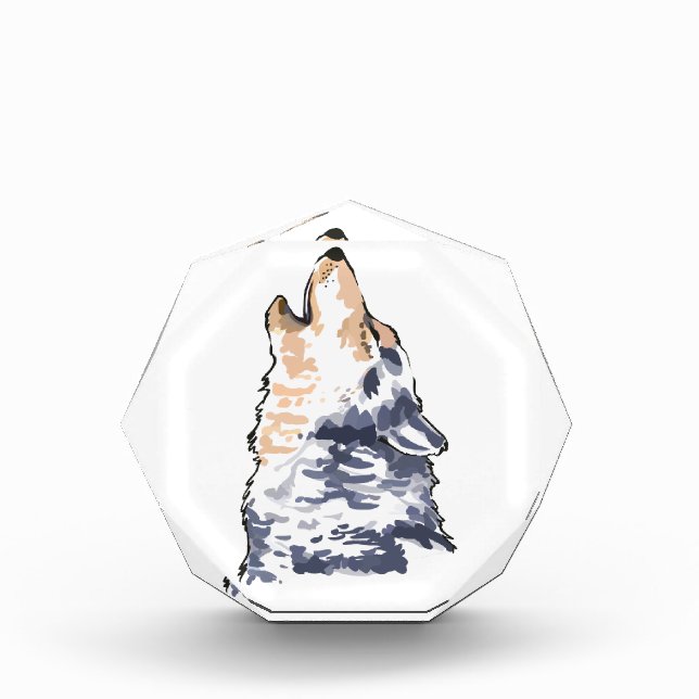 Howling Wolf Acrylic Award (Front)