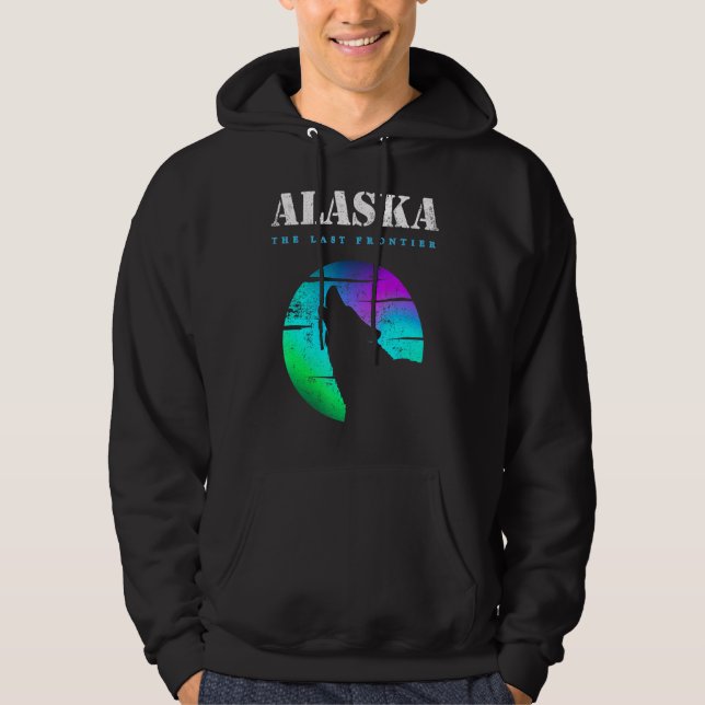 Howling Wolf Alaska Native American Alaska Tribal  Hoodie (Front)