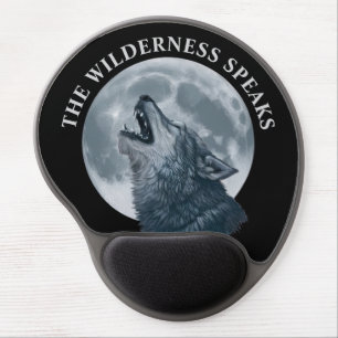 Howling Wolf and Moon Gel Mouse Pad