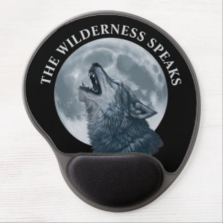 Howling Wolf and Moon Gel Mouse Pad