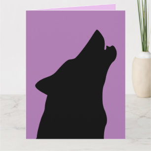 HOWLING WOLF ART BIRTHDAY GREETING CARD