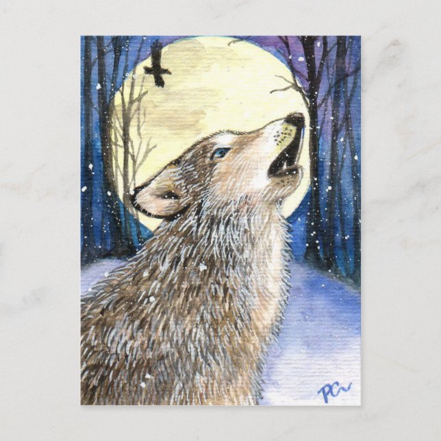 Howling - Wolf Art Postcard (Front)
