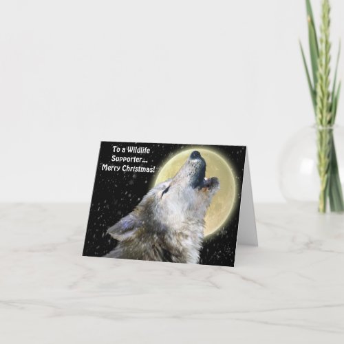 Howling Wolf Art Wildlife Supporter Christmas Card