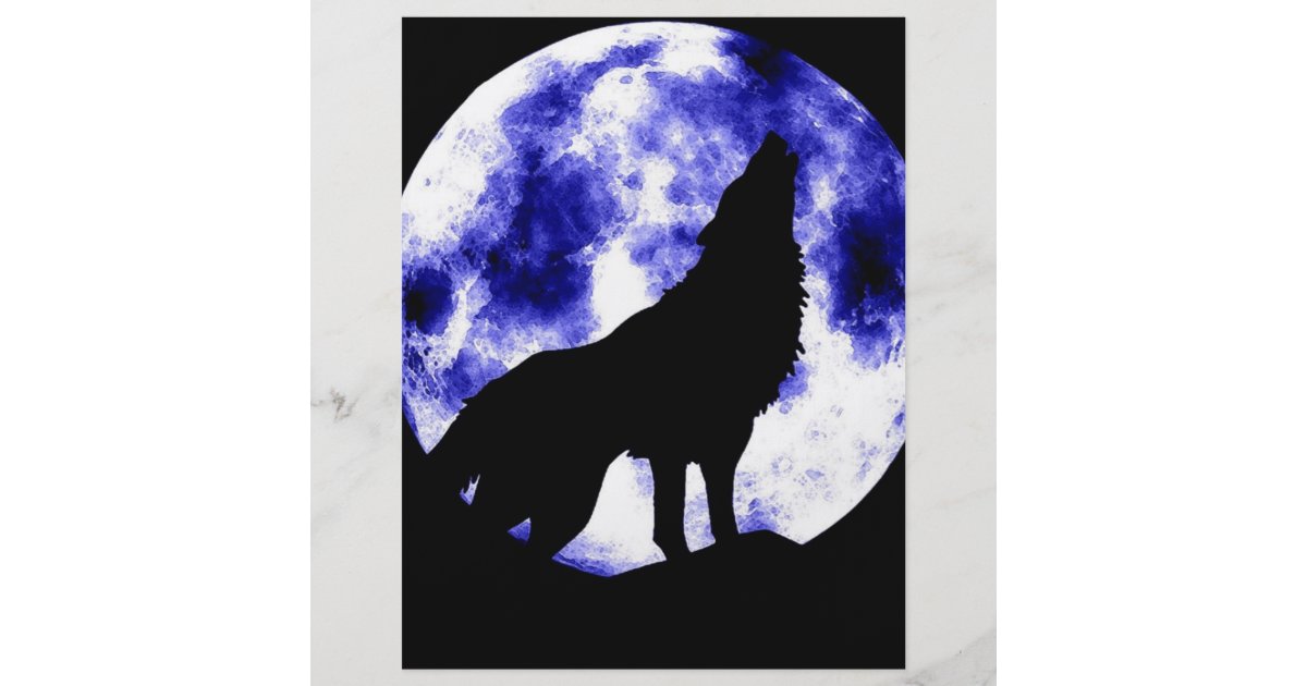 Howling Wolf At Moon Flyer