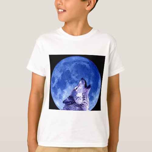 Howling Wolf at Moon T_Shirt