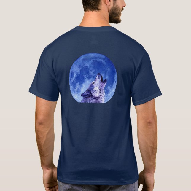 Howling Wolf at Moon T-Shirt (Back)