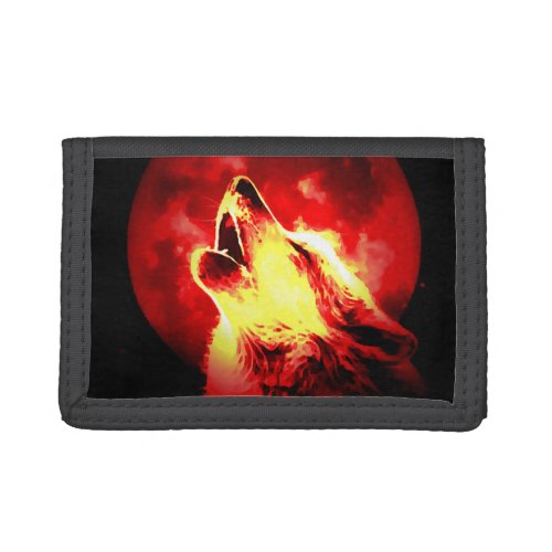 Howling Wolf at Red Night Wallet