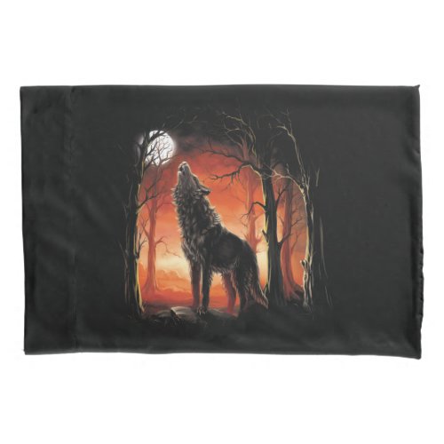 Howling Wolf at Sunset 1 side Pillowcase